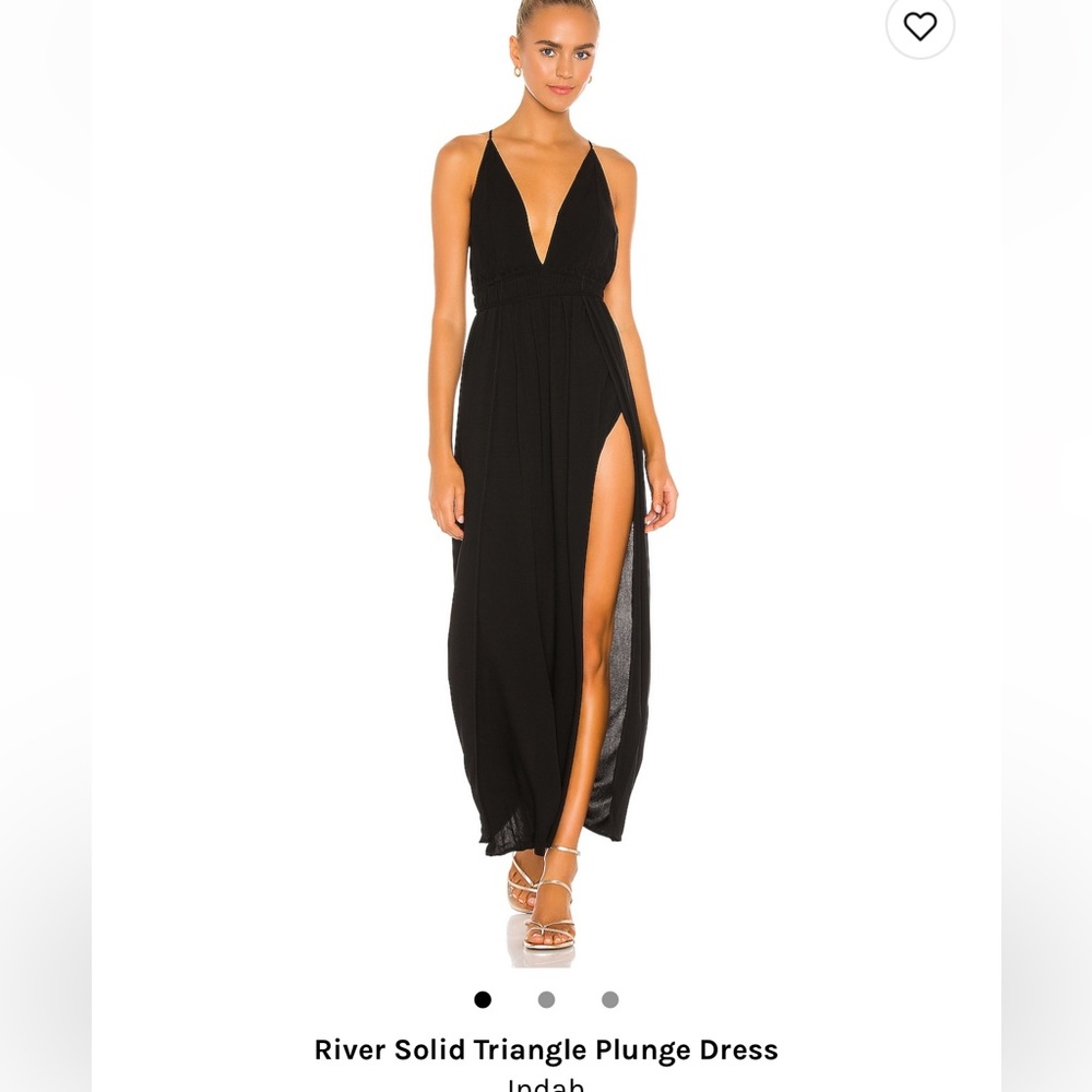 Indah River Solid triangle Plunge Dress